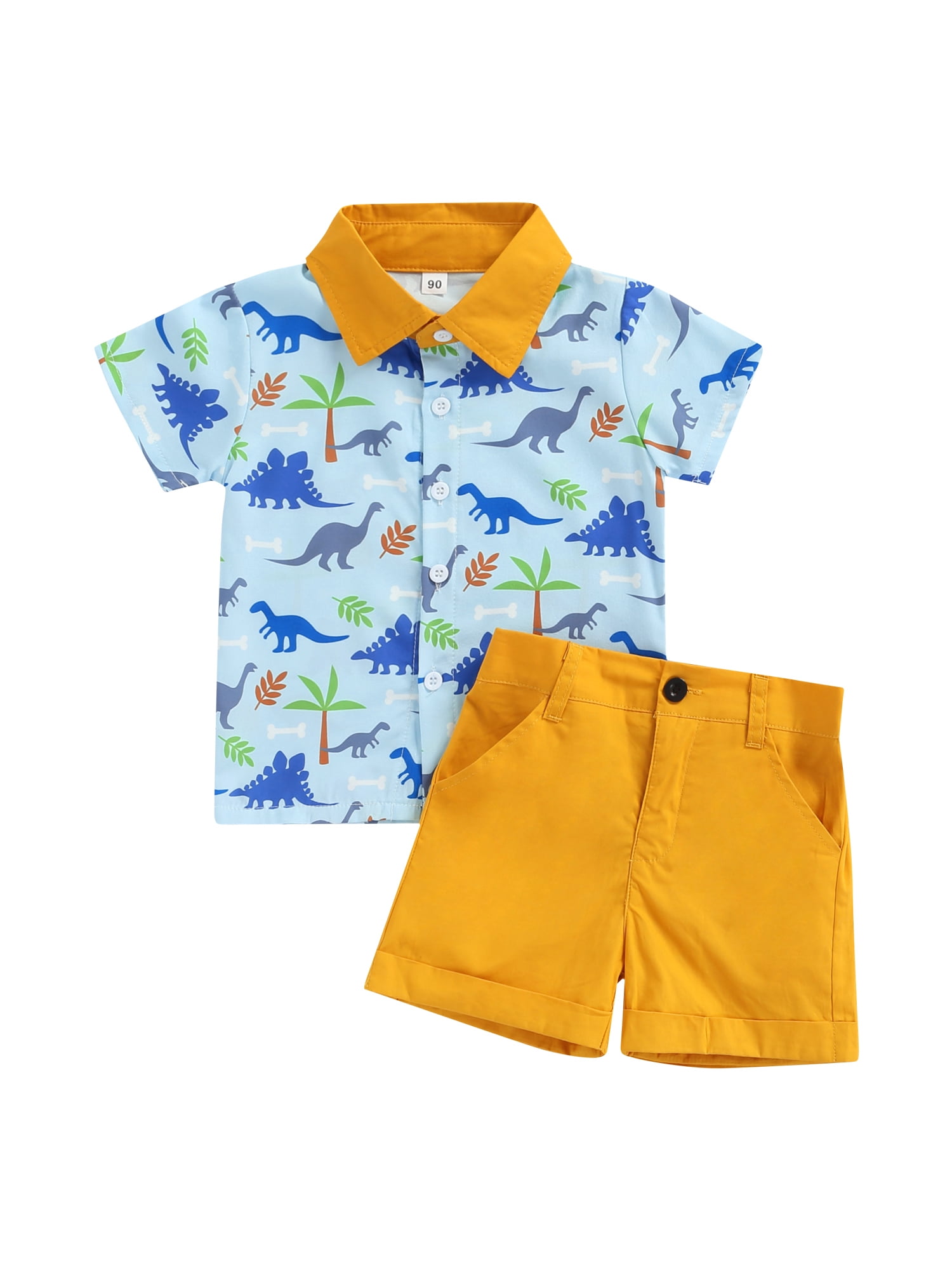 jaweiw-2pcs-little-boys-summer-beach-wear-outfit-toddlers-cartoon-dinosaur-printing-lapel-short