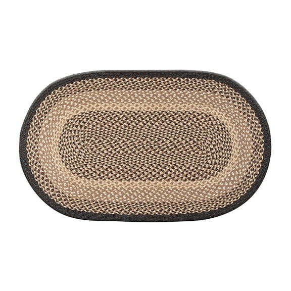 Home Indoor Decorative Jute C-017 Chocolate, Natural Braided Rug, Oval 27" x 45"