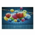 thumbnail image 1 of Birthday Cutting Board, Vibrant Colored Realistic Balloons and Party Flags on Blue Backdrop Happiness, Decorative Tempered Glass Cutting and Serving Board, Small Size, Multicolor, by Ambesonne, 1 of 1