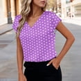 thumbnail image 5 of XYAIXT Short Sleeve T-shirt for Women Fashionable Print V Neck Ladies Blouse Summer Tops Casual Loose, 5 of 6