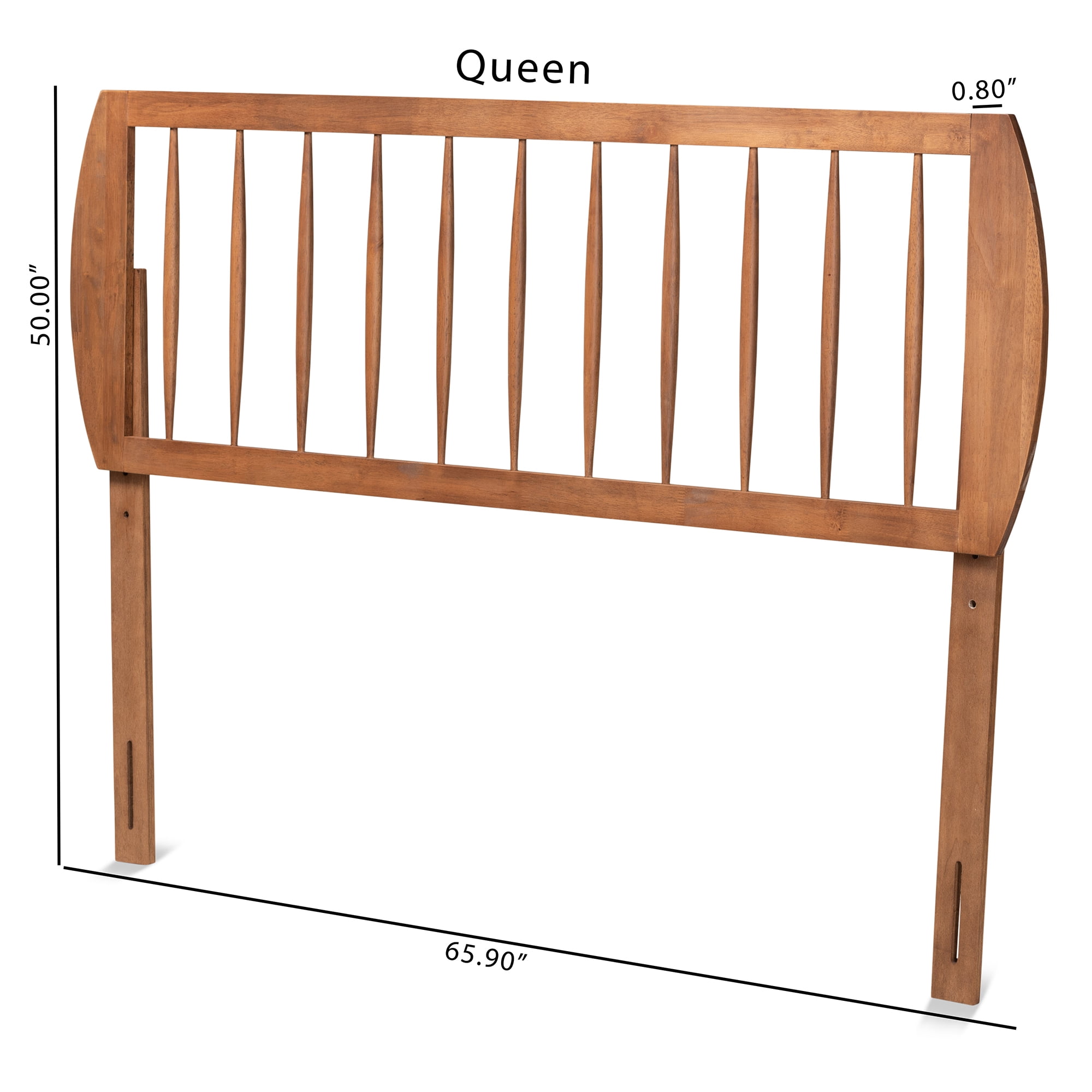 Baxton Studio Norman Contemporary/Modern Back Support Rubberwood Headboard, Full, Ash Walnut