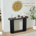 thumbnail image 5 of PHOYAL 42.51" Long Black Console Table with Vertical Stripe, Oval Fluted Sofa Table with Curved Edge Design for Entryway Hallway Living Room, 5 of 8