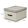 thumbnail image 2 of Household Essentials Large Canvas Storage Box with Brown Trim, 2 of 7