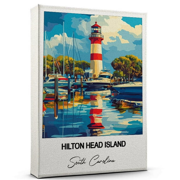 Hilton Head Island Travel Art Canvas – Modern Wall Art Inspired by South Carolina Canvas – Great Gift for Travel Lovers – Ready to Hang