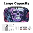 thumbnail image 3 of Skull Head Digital Pouch Oxford Cloth Waterproof Storage Bag Collapsible Cable Organizer Wire Cord Holder 5.9x9.44x3.14 in, 3 of 6