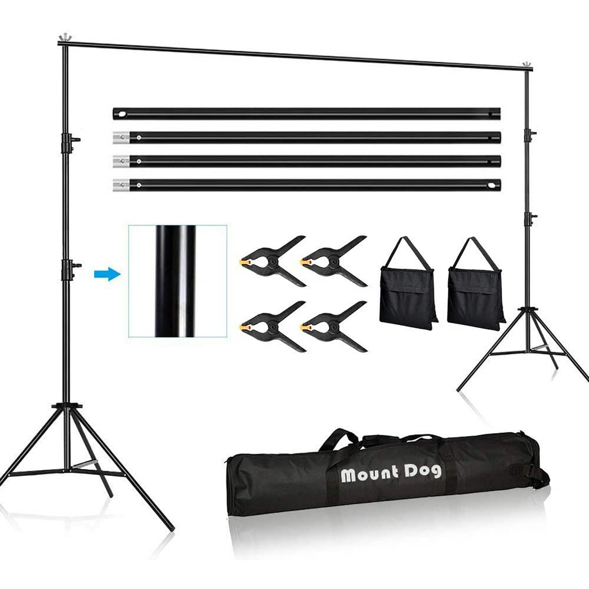 MOUNTDOG 3M x 3M/10ft x 10ft Photo Backdrop Stand Kit Photography Studio Background  Support System with 4 Clamps | Walmart Canada