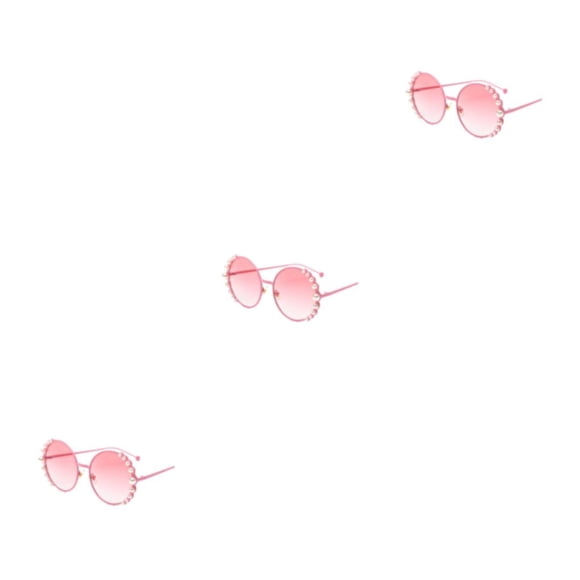 Gafas de sol redondas Qarigey con perlas Marco de PC Rosa clásico Type1 NO1