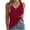 Wine, variant on Womens Cotton Tank Tops Summer Loose Sleeveless Tops Ribbed Trim Scoop Neck Curved Hem 2025 Khaki S