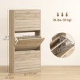 thumbnail image 3 of HOMCOM Armoire Mince de Rangement pour Chaussures avec 3 Tiroirs Basculants pour 12 Paires de Chaussures, 3 of 10
