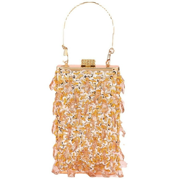 Jinsinto Silver Clutch Purses for Women Evening, Sequins Rhinestone Beaded Bags with Removable Silver Chain,