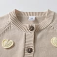 thumbnail image 4 of IVEYRTF Kids Embroidered Heart Long Sleeve Knit Cardigan Sweater Jacket Cute Soft Fleece Cozy Warm Tops Outerwear for Toddler Boys Girls Casual Party Holiday Photo(Beige,2-3 Years), 4 of 8