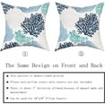thumbnail image 6 of Summer Coastal Throw Pillow Covers Set of 2 Farmhouse Coral Branch Ocean Themed Pillowcase Soft Cotton Square Cushion Covers for Home Couch Sofa Patio Bedroom 20X 20 Inches, 6 of 6