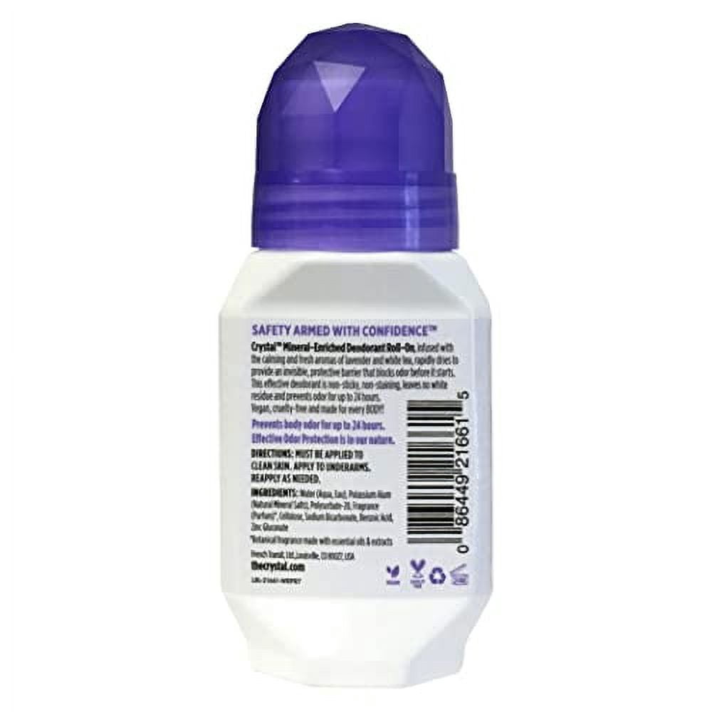 Crystal Roll On Deodorant Lavender and White Tea - 2.25 fl oz (Pack of 3)