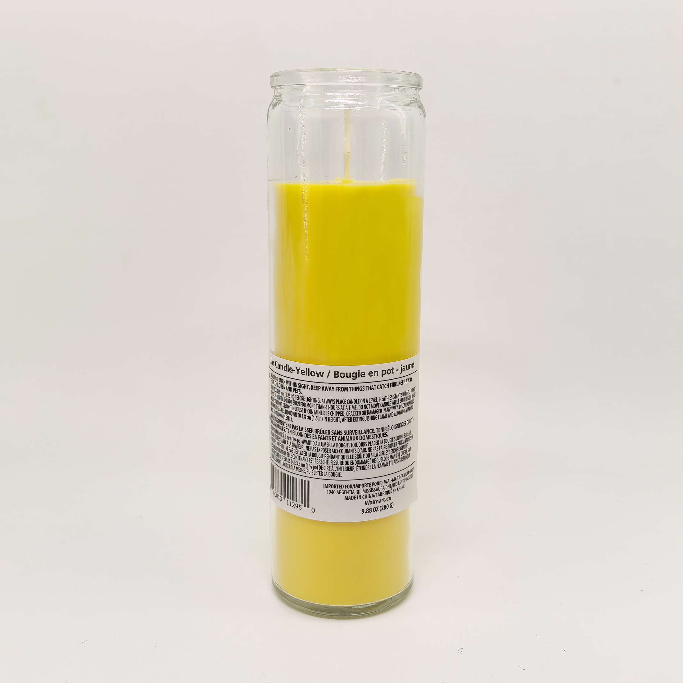 Unscented Jar Candle, Yellow