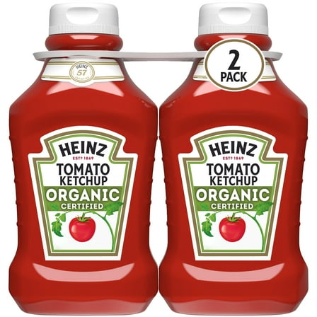 Heinz Organic Tomato Ketchup, 2 ct Pack, 44 oz Bottles
