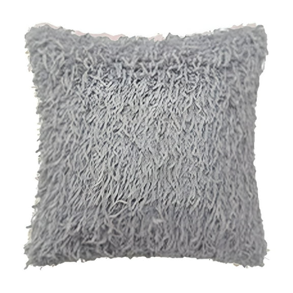 LAMIRO Plush Pillows,Throw Pillow with Handle,Faux Fox Fur Luxury Soft Decorative Cushion,Modern Home Decor Fluffy Round Pillow for Sofa,Bed,Chair