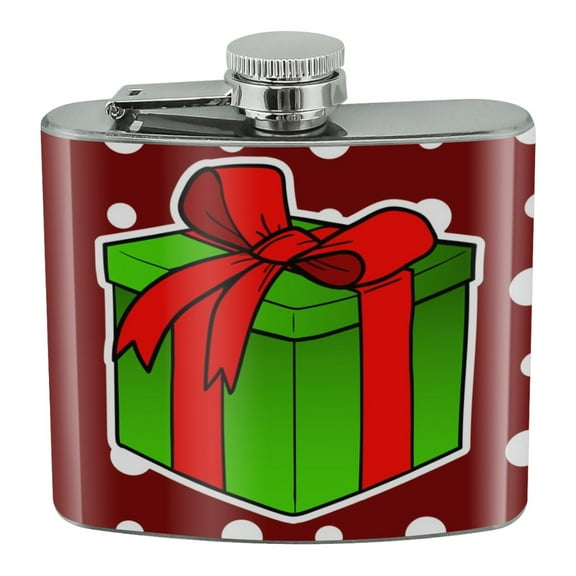 Present Gift Christmas Holiday Stainless Steel 5oz Hip Drink Kidney Flask