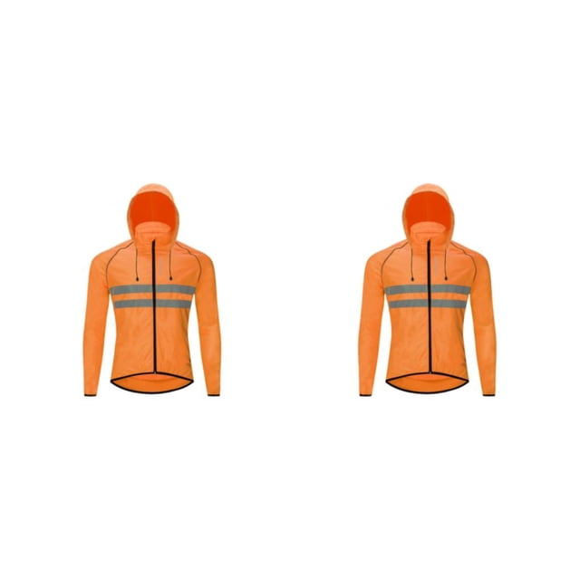 Eigraketly Chaqueta de ciclismo Abrigo de bicicleta Con capucha Correr Rompevientos Ropa a prueba de viento Moto Manga larga Hombre Equitación Naranja L/millones de euros 2piezas