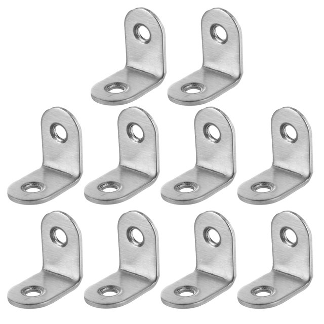 20 soportes angulares de 90 grados de acero inoxidable de 2 mm de espesor, 25 x 25 x 16 mm, con 40 tornillos de 4 x 16 mm.