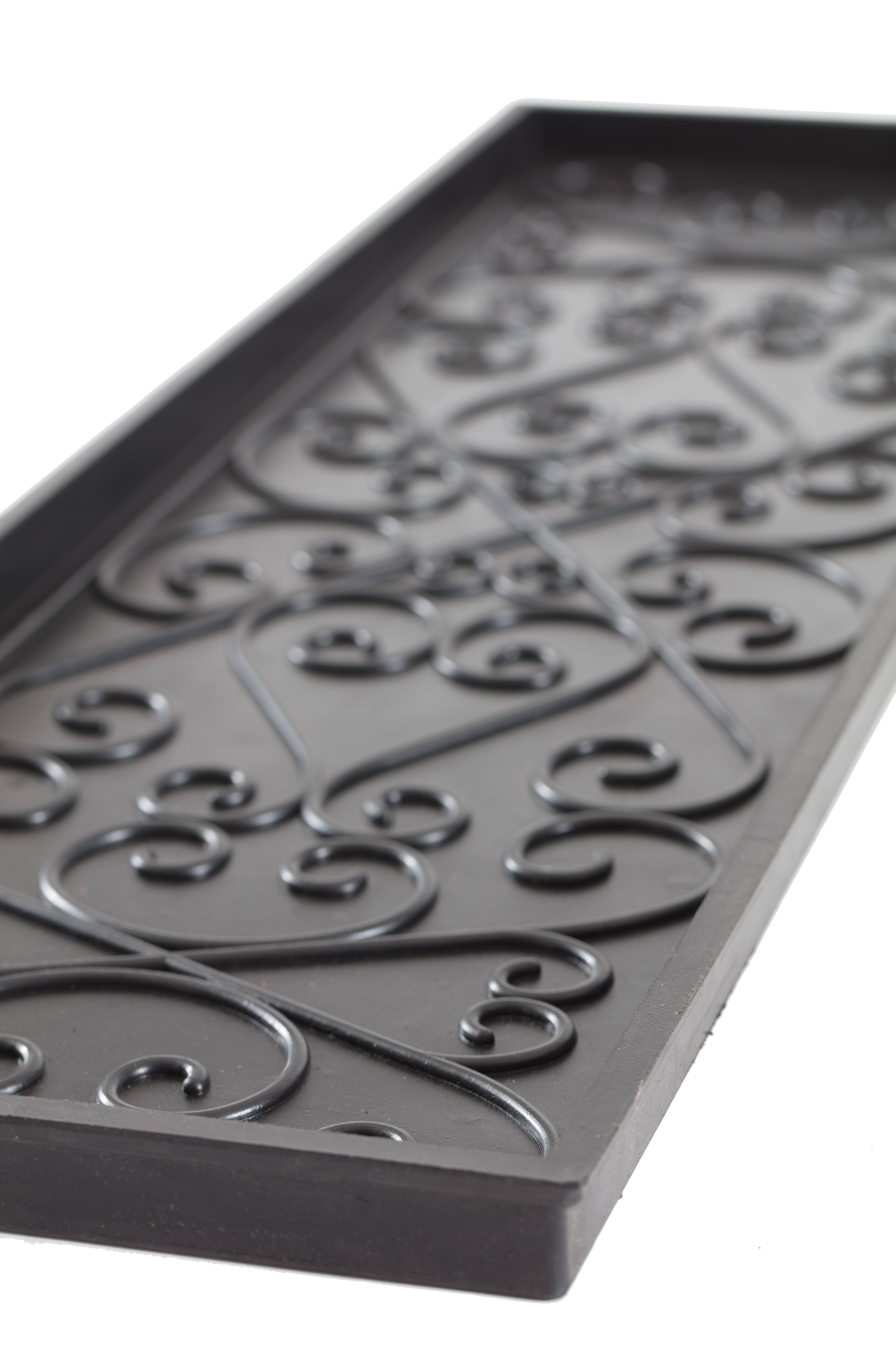 Natural & Recycled Rubber Boot Tray with Tan & Dark Brown Coir Insert