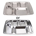 thumbnail image 1 of Stainless Steel Divided Dinner Tray Lunch Container Plate 4/5/6 Section 6 squares, 1 of 6