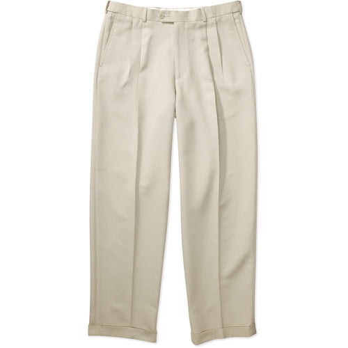 George Big & Tall Men's Pleated Cuffed Microfiber Dress Pants with