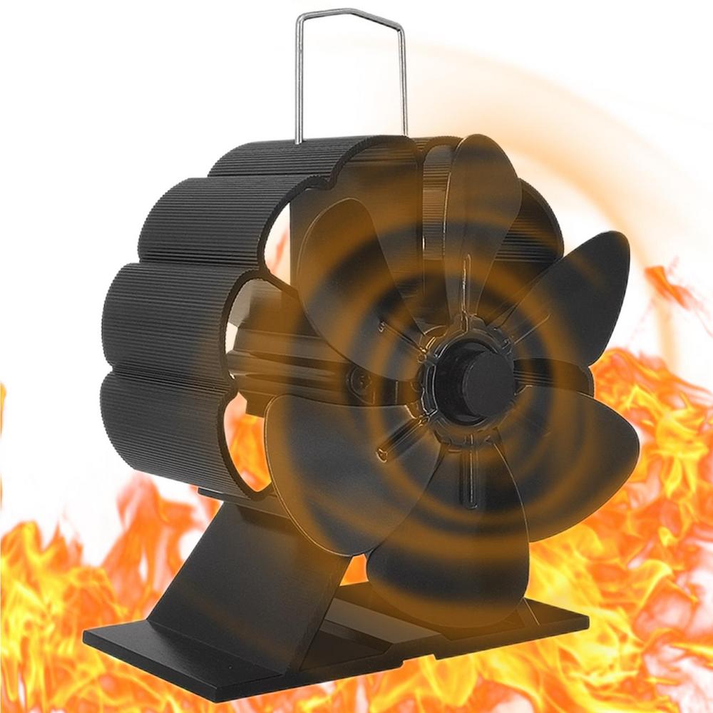 Wood Stove Fan 5Blades Wood Burning Stove Fan Heat Powered Quiet
