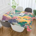 thumbnail image 2 of Yayeee Tablecloths 54" x 72" Rectangle Wrinkle Resistant Party Table Cover, Yellow Floral Wave, 2 of 8