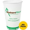 Savannah Supplies Compostable Paper/PLA Cup, White, 50 / Pack (Quantity)