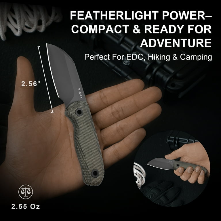 Kizer Drop Bear Fix Sheepsfoot Fixed Knife S45VN Blade Micarta