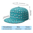 thumbnail image 5 of Tropical Summer Flat Brim Baseball Cap - Nautical Anchor & Compass Snapback Hat for Men Women, 5 of 5