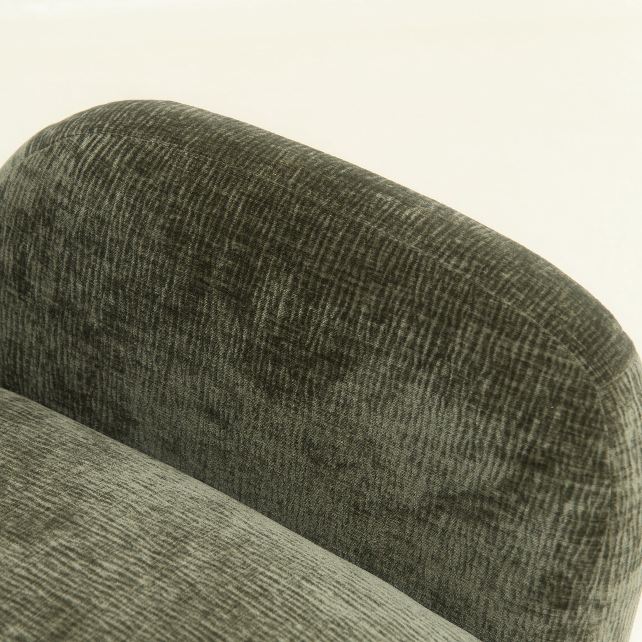 Noble House Gabryle 360° Swivel Accent Chair, Luxurious Chenille Upholstered Barrel Chair, Living Room, Olive Green