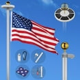 thumbnail image 6 of Yescom 25 Ft Upgraded Sectional Aluminum Flagpole 3'x5' US American Flag  with 111 LED Solar Light US Flag Yard, 6 of 11