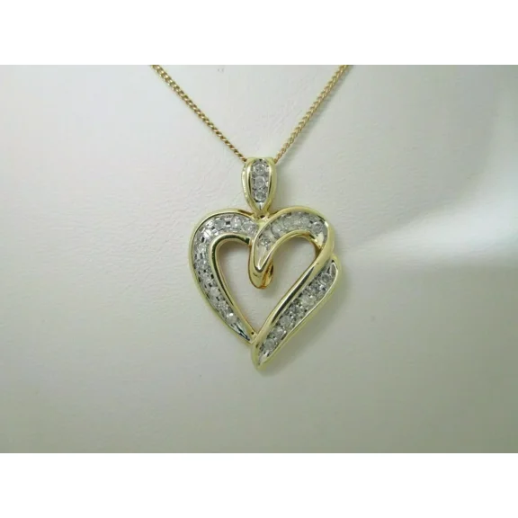 0.50Ctw Round Cut Lab-Created Diamond Heart Pendant Women 14K Yellow Gold Plated