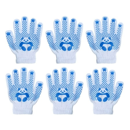 

3 Pairs of Polyester Cotton Working Gloves Protective Gloves Hand Protectors for Kids