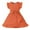 Orange, variant on Kiijoy Toddler Girls Pleated Ruffled Dress Solid Color Casual Dress with Flutter Sleeves