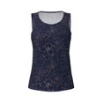 thumbnail image 3 of Picia Copper-Gold Gloss Outline Navy Dark Blue Pattern Women's Workout Tank Top,Breathable Activewear,Slim Fit Athletic Top,Versatile Workout Moisture-wicking top-XX-Large, 3 of 9