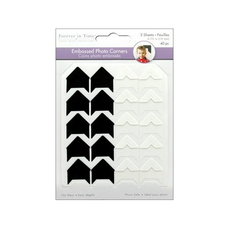 Multicraft Imports PC054-B Embossed Photo Corners - White And Black