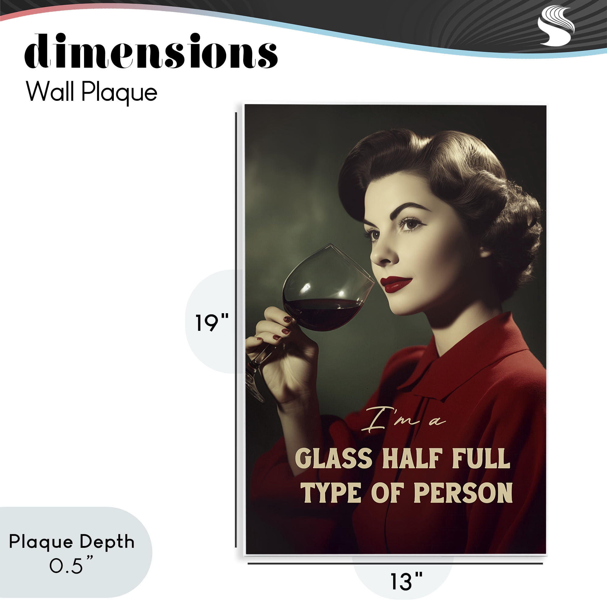 Stupell Industries Glass Half Full Person Wall Plaque Art, design by Andreas Magnusson