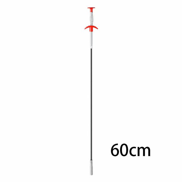 Herramienta de dragado de tubo de resorte de 60 cm, herramienta de limpieza de bloqueo de cabello de serpiente de drenaje, fregadero de champú doméstico, fregadero de cocina, baño, inodoro