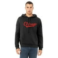 thumbnail image 2 of Daxton Adult Unisex Pullover USA Cities State Script Hoodie Fleece Sweatshirt, Chicago Black Red, S, 2 of 2