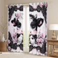 thumbnail image 2 of Castle Fairy Boys Girls Cartoon Cow Blackout Curtains Set of 2 (52x84 Each),Chic Pink Rose Flower Window Curtains,Kawaii Farmhouse Animal Curtains and Drapes,Ultra Soft Home Decor, 2 of 6