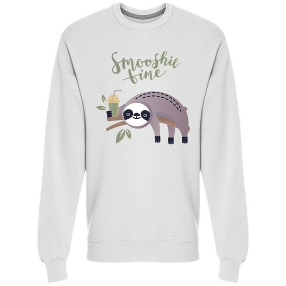 Smoothie Time Sloth Sweatshirt Men - Men Sweatshirt, Large