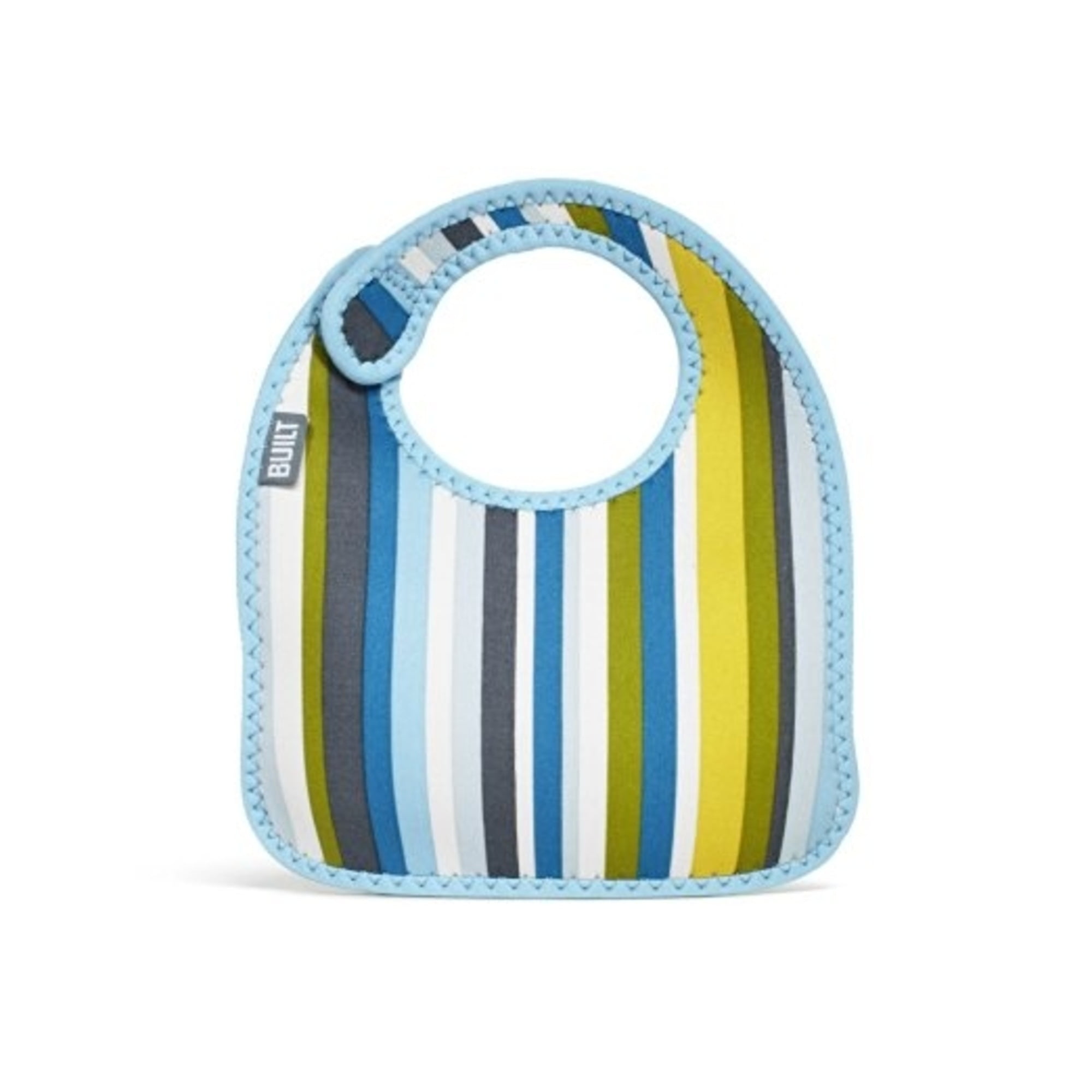 Built 2-Piece Mess Mate Infant Bib Baby Blue, Stripes