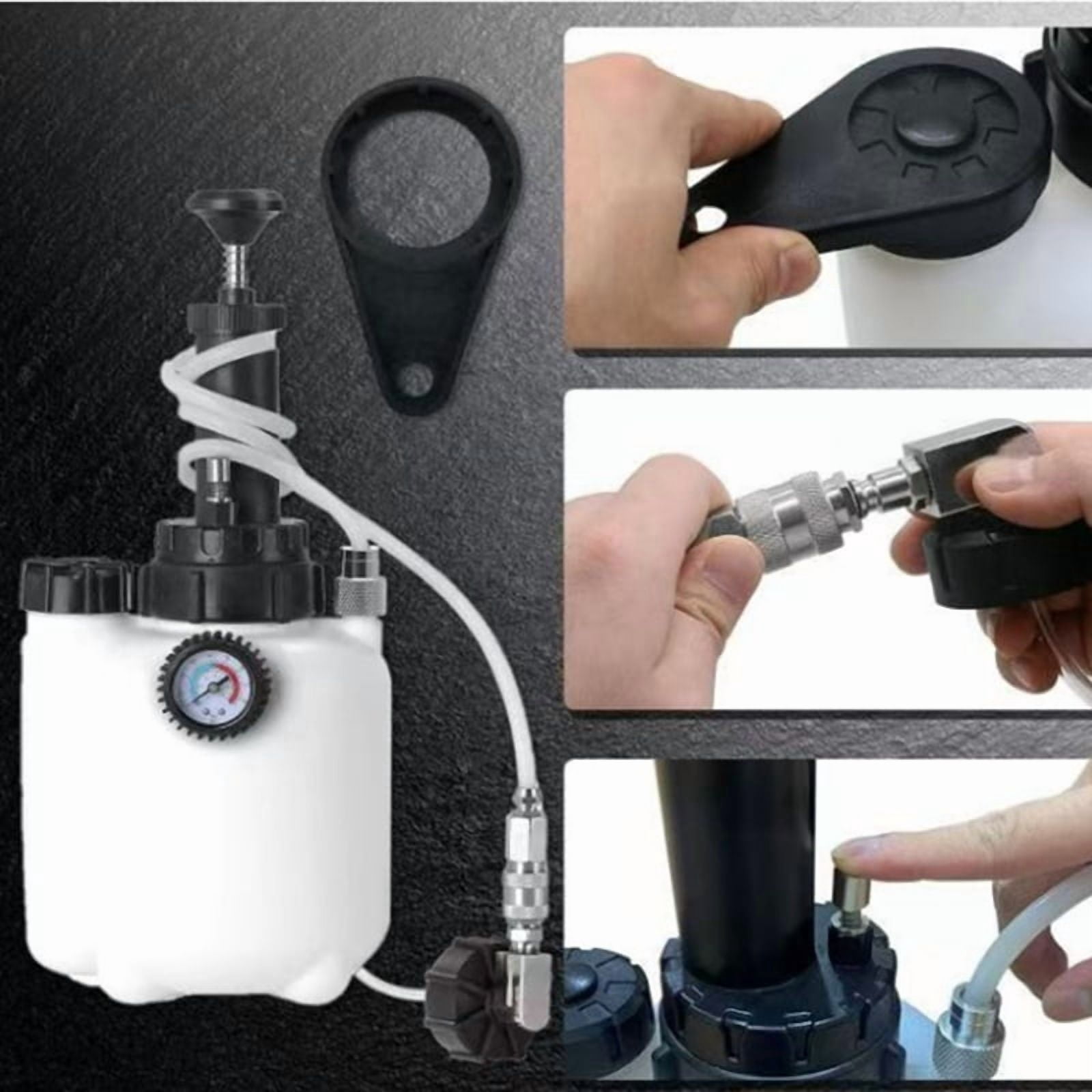 3L Car Brake Fluid Bottle Pressure Bleeding Changer Vacuum Pump Manual Car Brake Bleeder Kit with 1L Oil Bottle Fluid