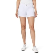 kensie Jeans for Women Mr Rivet Detail Fray Hem Short, White, 4