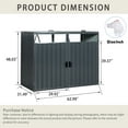 thumbnail image 3 of Outdoor Metal Garbage Bin Shed, Lockable Waterproof Storage Shed for 2 Trash Cans, Patio Waste Enclosure, 3 of 7