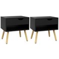thumbnail image 1 of HOMCOM Set of 2 Bedside Tables with Drawer and Shelf for Bedroom, 1 of 10