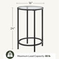 thumbnail image 4 of Yaheetech Round Glass Top Bedside Table End Table Accent Table with Metal Frame, Black, 4 of 8