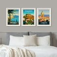 thumbnail image 3 of PixonSign Framed Canvas Print Wall Art Set - Colorful World Map Posters - Set of 3 Famous Landscape & Landmark Buildings Prints Boho Minimalist Wall Décor for Living Room - 11"x14" White, 3 of 5